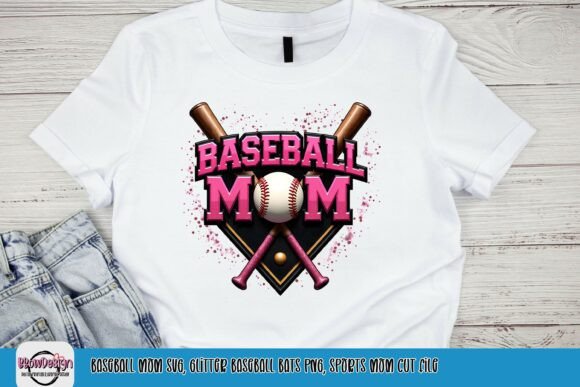 Baseball Mom Glitter Bats Graphics & Product Mockups
