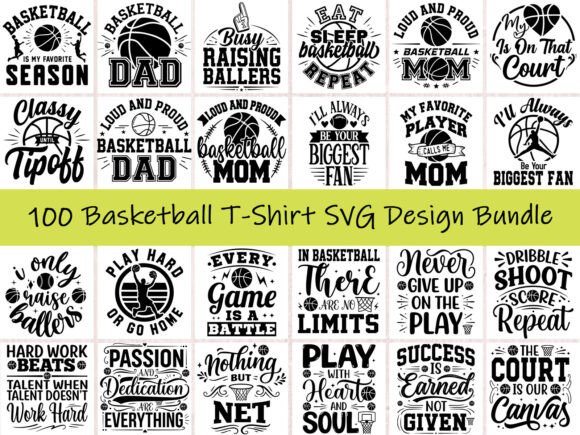 Basketball SVG Bundle: Graphics for T-Shirt Designs