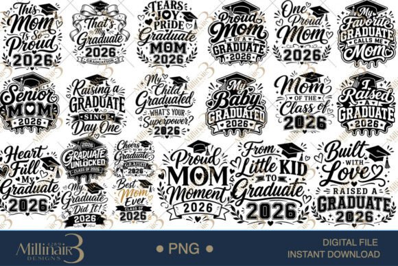 Graduation 2026 Mom Graphics for T-Shirt Designs