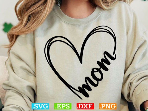 Mom Heart SVG: Graphics for T-Shirt Designs