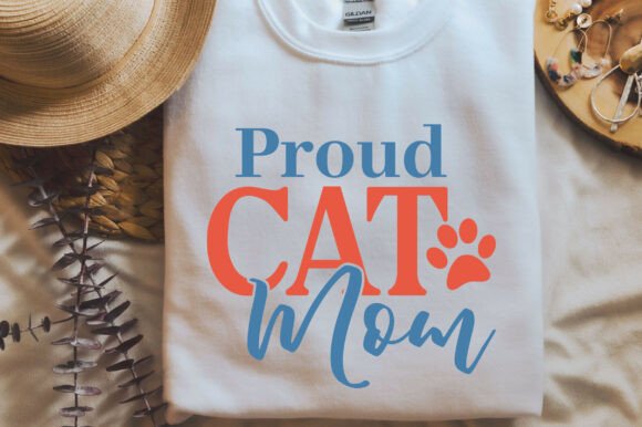 Proud Cat Mom SVG: Graphics for T-Shirt Designs