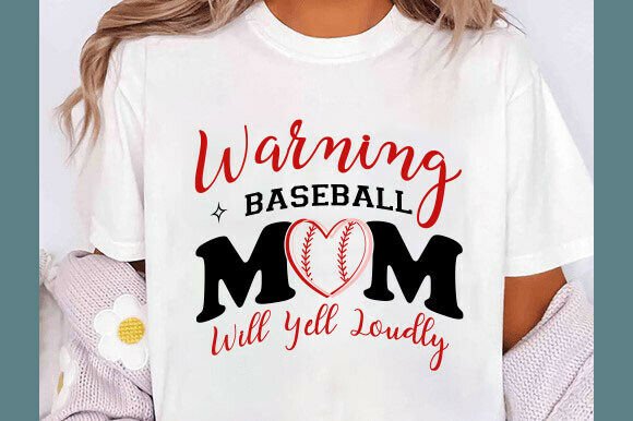 Warning SVG: Sport Mom Baseball Graphics for T-Shirt Designs